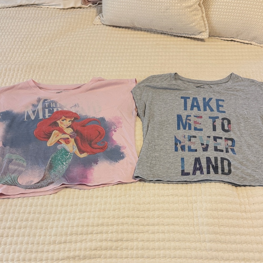 Disney Pink Ariel and Gray Neverland T-Shirts